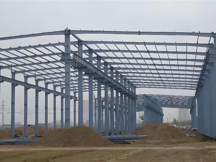 Steel structural construction project